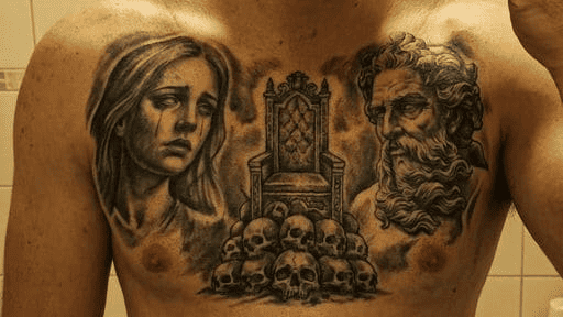 Before: Raven tattoo cover up with black and grey realism style